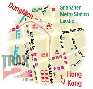 dongmen mark Shenzhen kaart