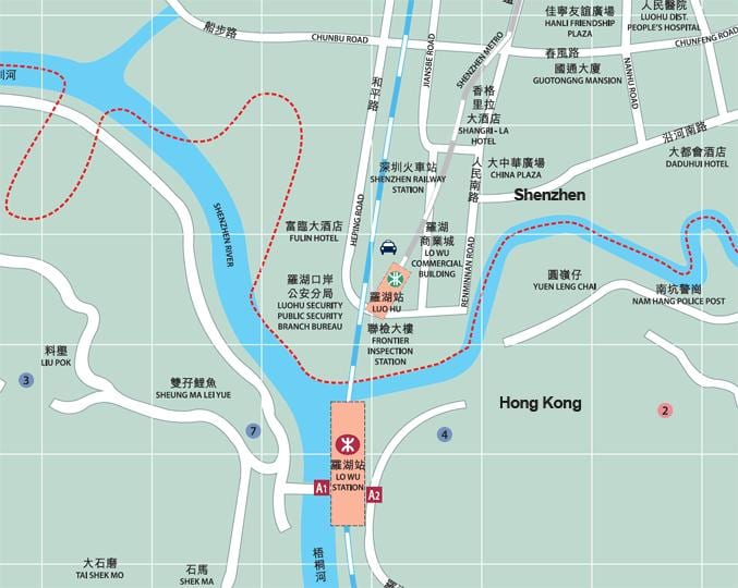 kaart van luohu kommersiële stad