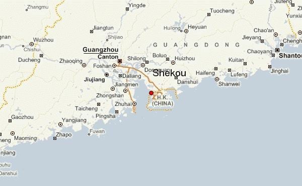shekou China kaart