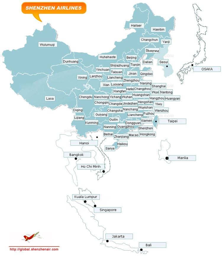 kaart van Shenzhen aanbied roete