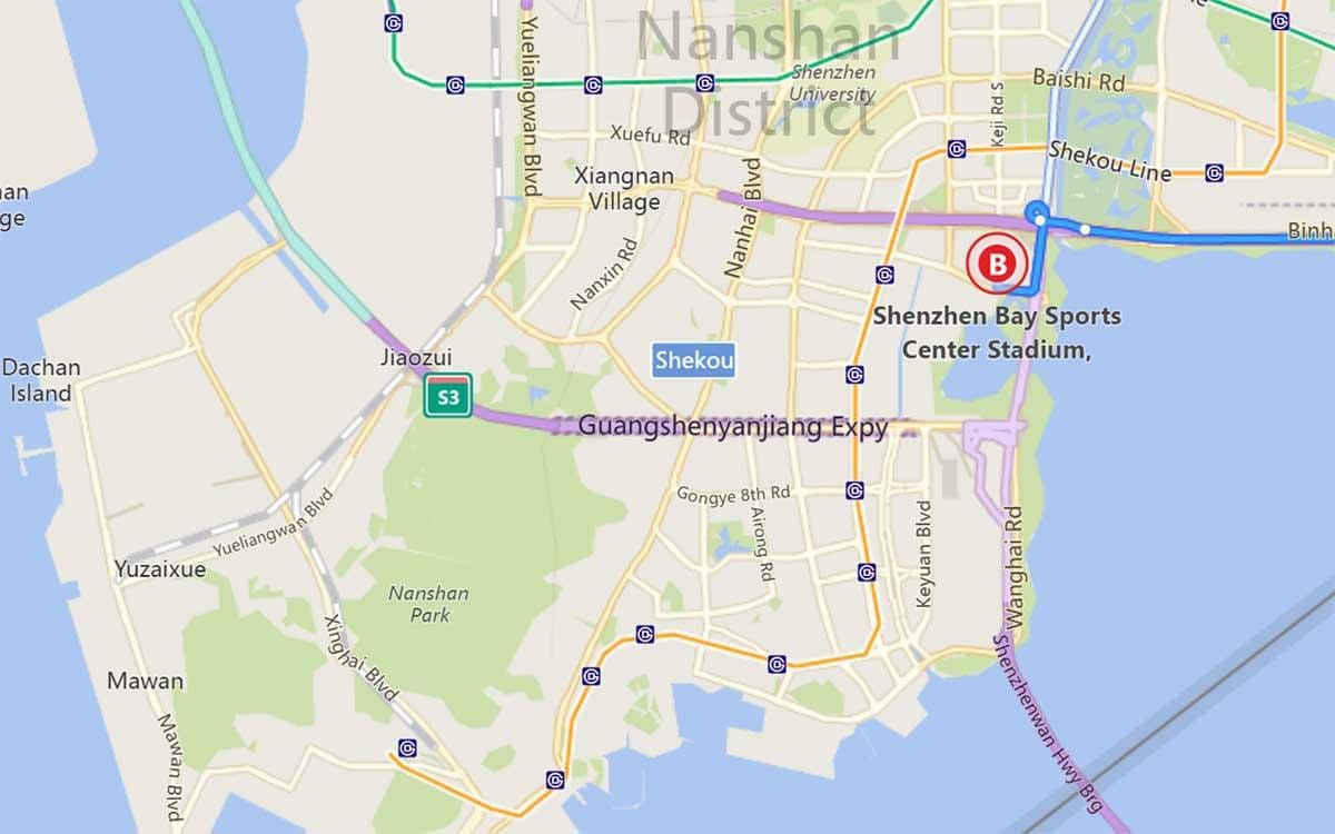 kaart van Shenzhen baai