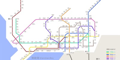 Shenzhen metro kaart 2016